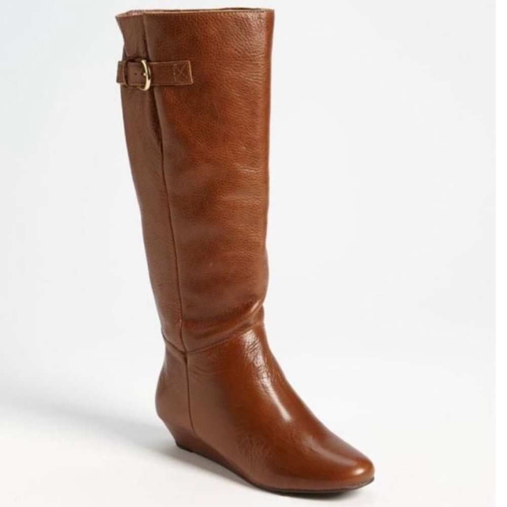 Steve Madden Intyce Cognac Brown Leather Tall Boots Size 6